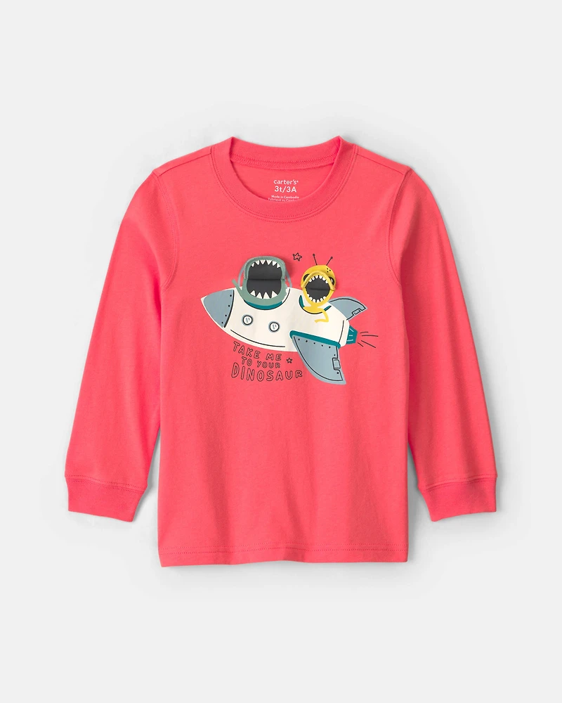 Toddler Boy 'Space Dino' Long-Sleeve Graphic Tee - Orange