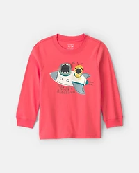 Toddler Boy 'Space Dino' Long-Sleeve Graphic Tee - Orange