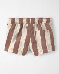 Baby Boy Recycled Swim Trunks Brown Stripes