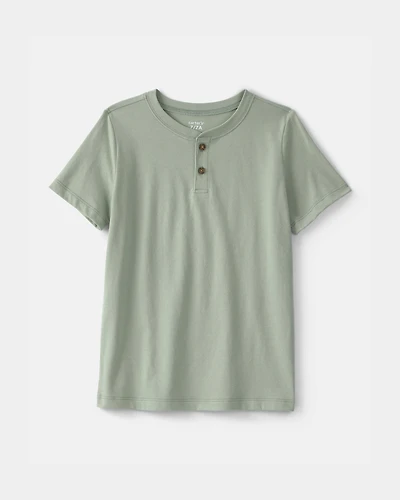 Boys Solid Henley T-Shirt - Green