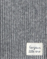 Baby Boy Ribbed Velour Pullover Sweatshirt - Grey