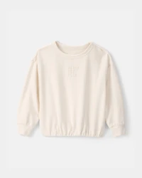 Toddler Girl 'Ready Set Play' French Terry Pullover Sweatshirt - Ivory