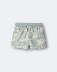 Toddler Boy Tropical Swim Trunks - Sage