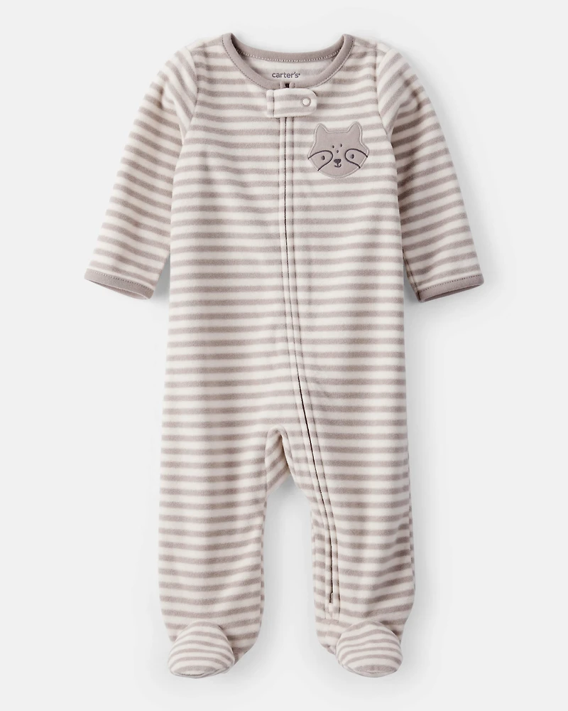 Baby Boy Fox Striped Loose Fit Long-Sleeve Sleeper - Brown