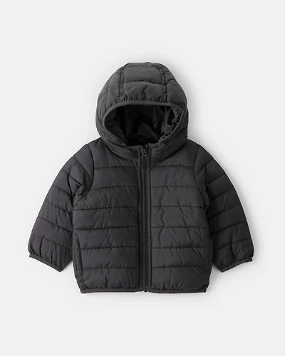 Baby Boy Midweight Packable Puffer - Black