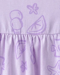 Baby Girl Sea Animal Sleeveless Dress - Purple