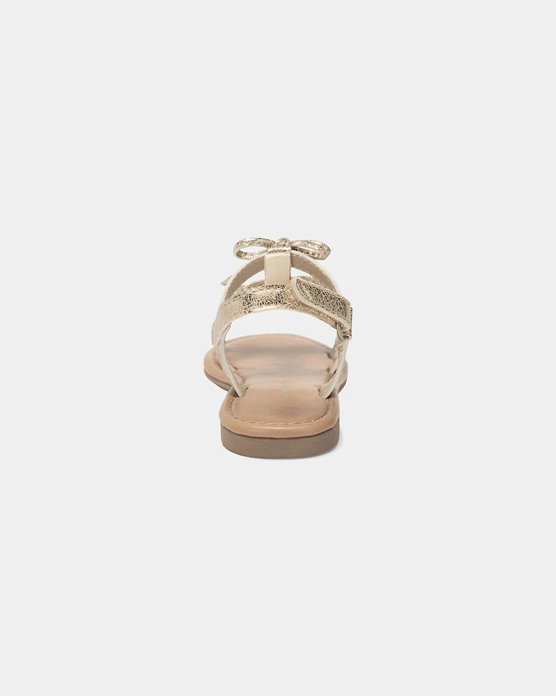 Toddler Girl Metallic Bow Sandals - Gold