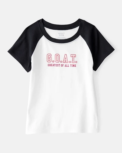 Girls G.O.A.T Short-Sleeve Graphic Tee - Cream