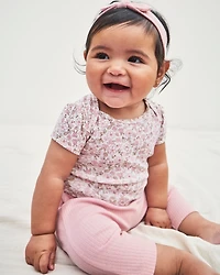 Baby Girl 3-Piece Long-Sleeve Layering Set - Pink