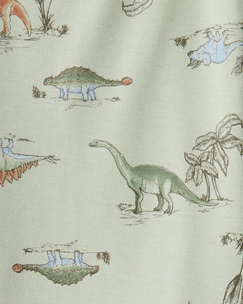Toddler Boy Dinosaur Print PurelySoft Long-Sleeve 2-Piece pyjamas - Green