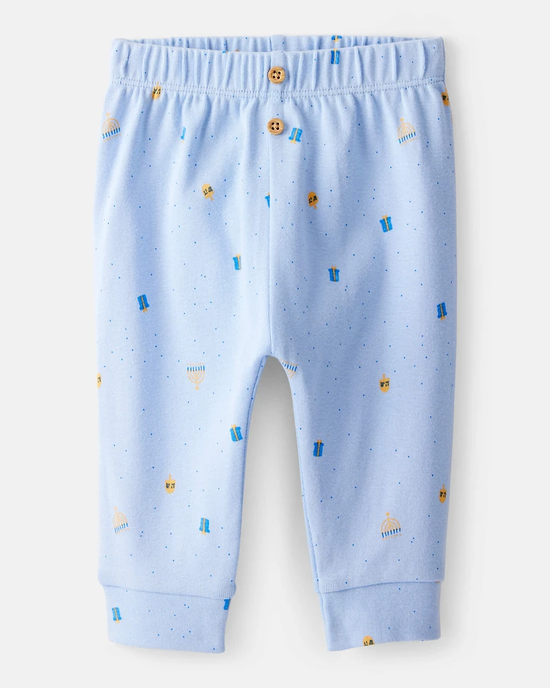 Baby 2-Piece My First Hanukkah Long-Sleeve Bodysuit & Pant Set - Ivory/Blue