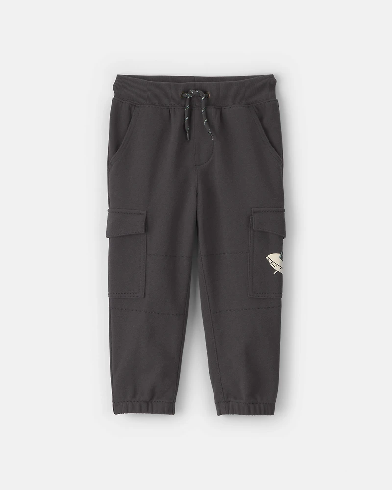 Toddler Boy French Terry Cargo Joggers - Grey