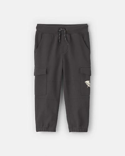 Toddler Boy French Terry Cargo Joggers - Grey