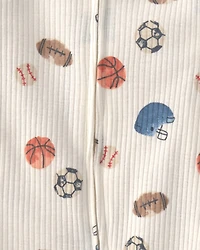 Baby Boy 2-Pack Sports Sleeper - White/Brown
