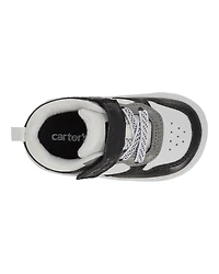 Baby Every Step® First Walker  Faux Leather Fashion Sneakers - White/Black