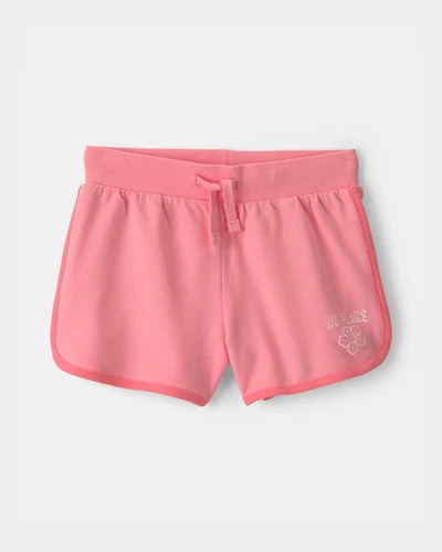 Girls 'No Plans' French Terry Shorts - Pink