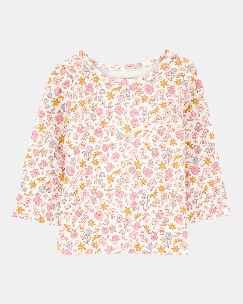 Baby 2-Piece Floral Long-Sleeve Tee & Coverall Set