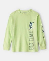Boys Skiing Long-Sleeve Graphic Tee - Green