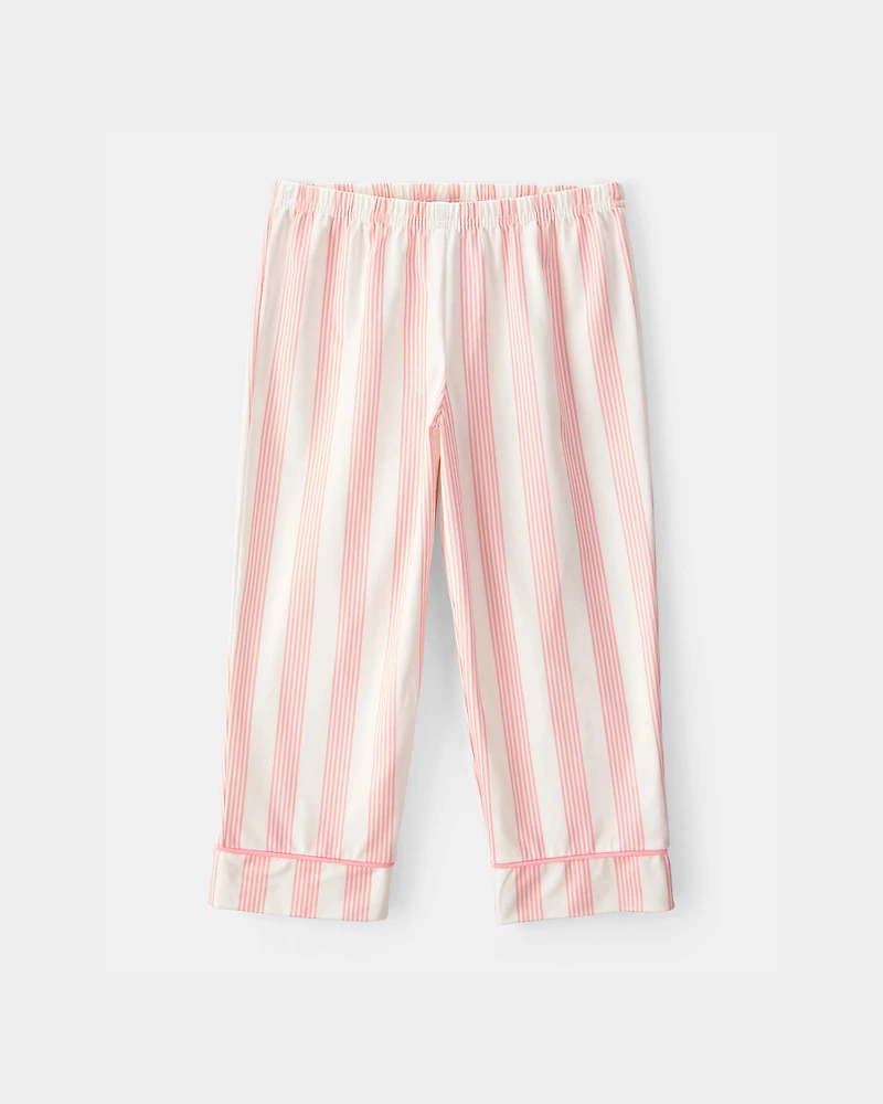 Toddler Girl Striped Loose Fit 2-Piece Pyjama Set - Pink/Ivory