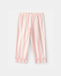 Toddler Girl Striped Loose Fit 2-Piece Pyjama Set - Pink/Ivory