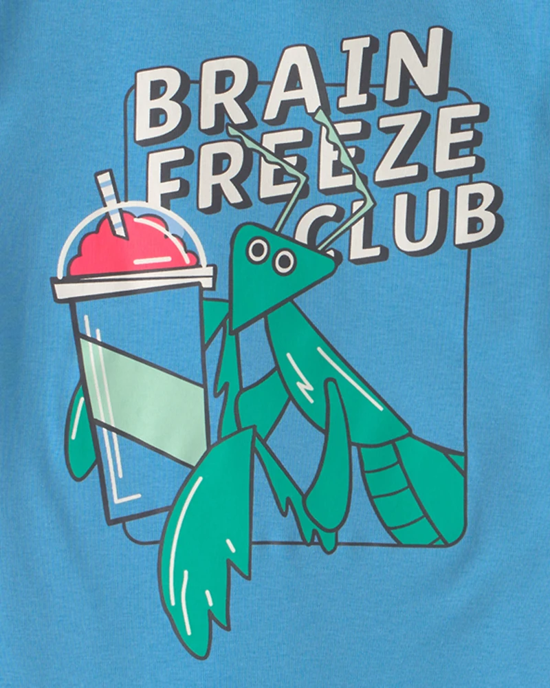 Boys Brain Freeze Club' 100% Cotton 4-Piece Pyjama Set - Blue/Green