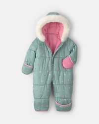 Baby Girl Novelty Pramsuit- Green