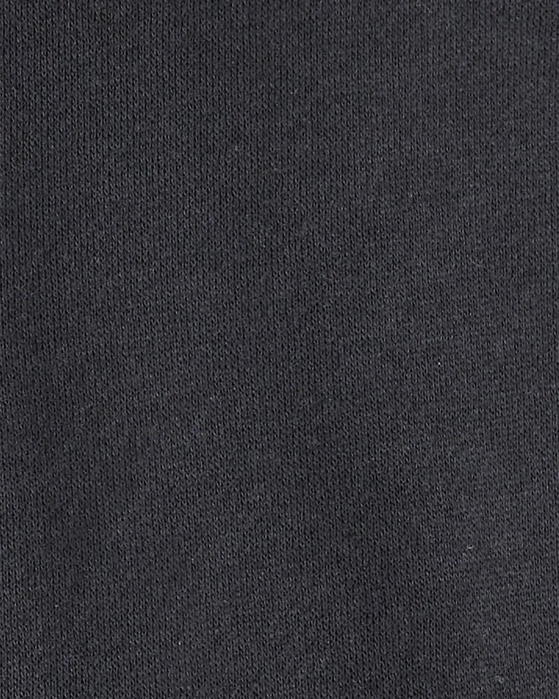 Baby Boy Solid Fleece Quarter Zip Sweatshirt - Black