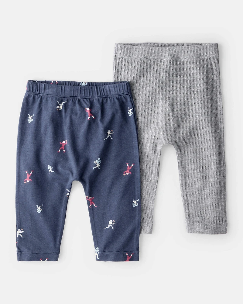Baby Boy 2-Piece Football PurelySoft Pull-On Pants - Navy/Grey