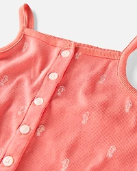 Toddler Organic Cotton Knit Seahorse-Print Romper