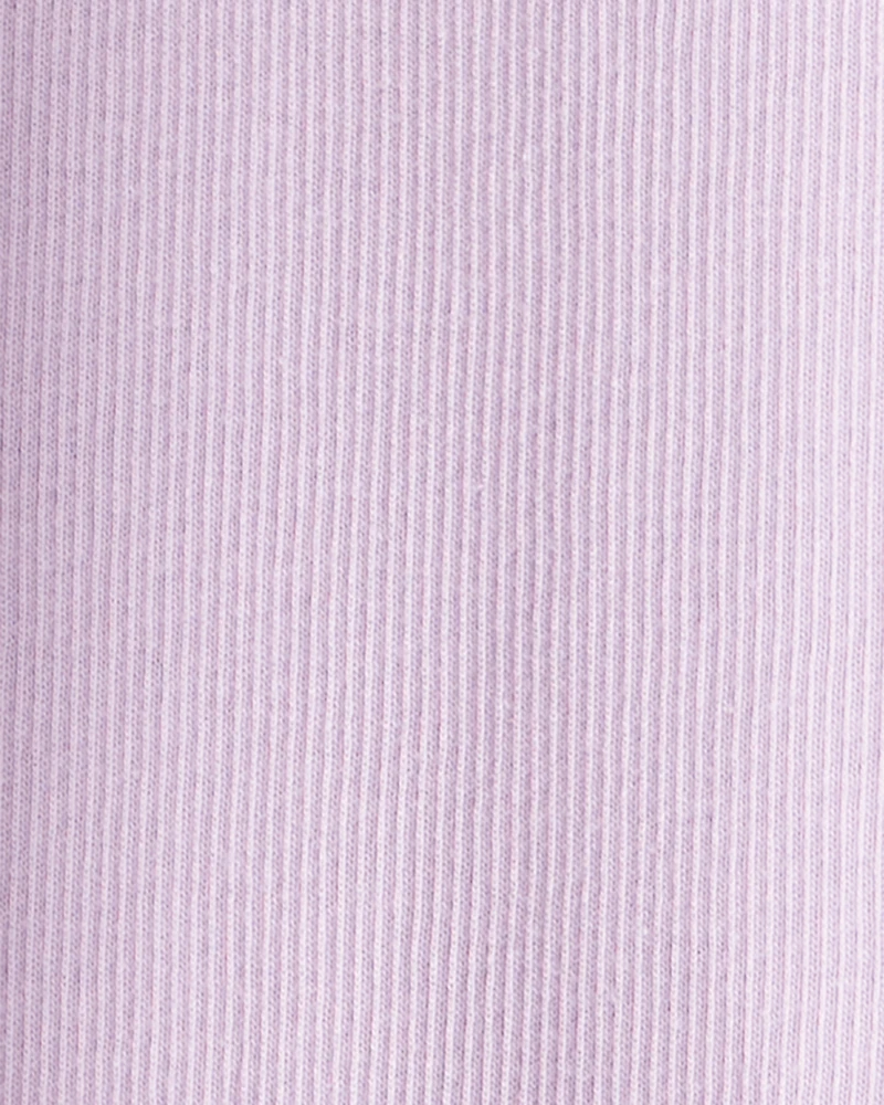 Girls 100% Cotton Pull-On Stretch Leggings - Purple