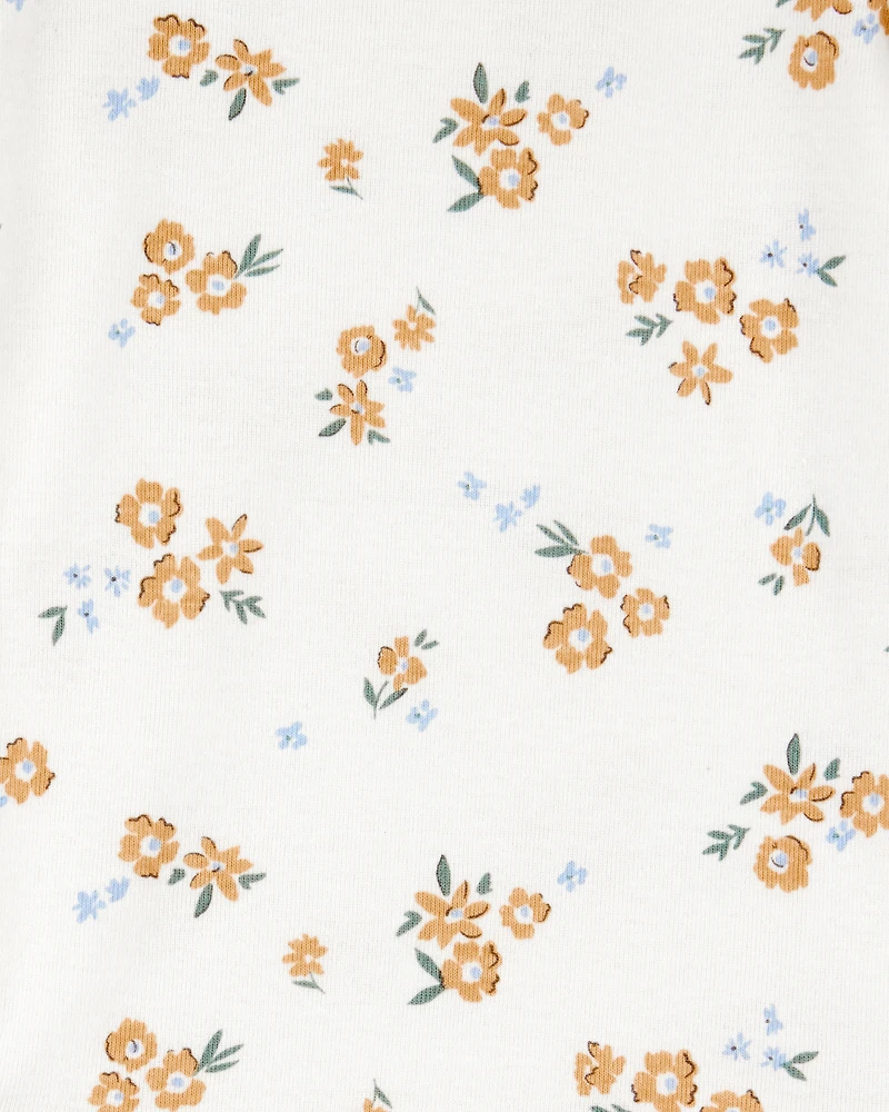 Baby 5-Pack Floral Short-Sleeve Cotton Bodysuits