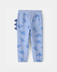 Toddler Boy Dinosaur French Terry Joggers - Blue