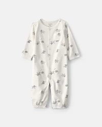 Baby Elephant 100% Cotton Converter Gown - Ivory