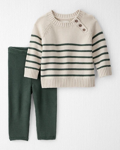 Baby 2-Piece Organic Cotton Sweater Knit Set Stripes