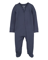 Baby Boy Zip-Up PurelySoft Sleeper Pyjamas - Navy