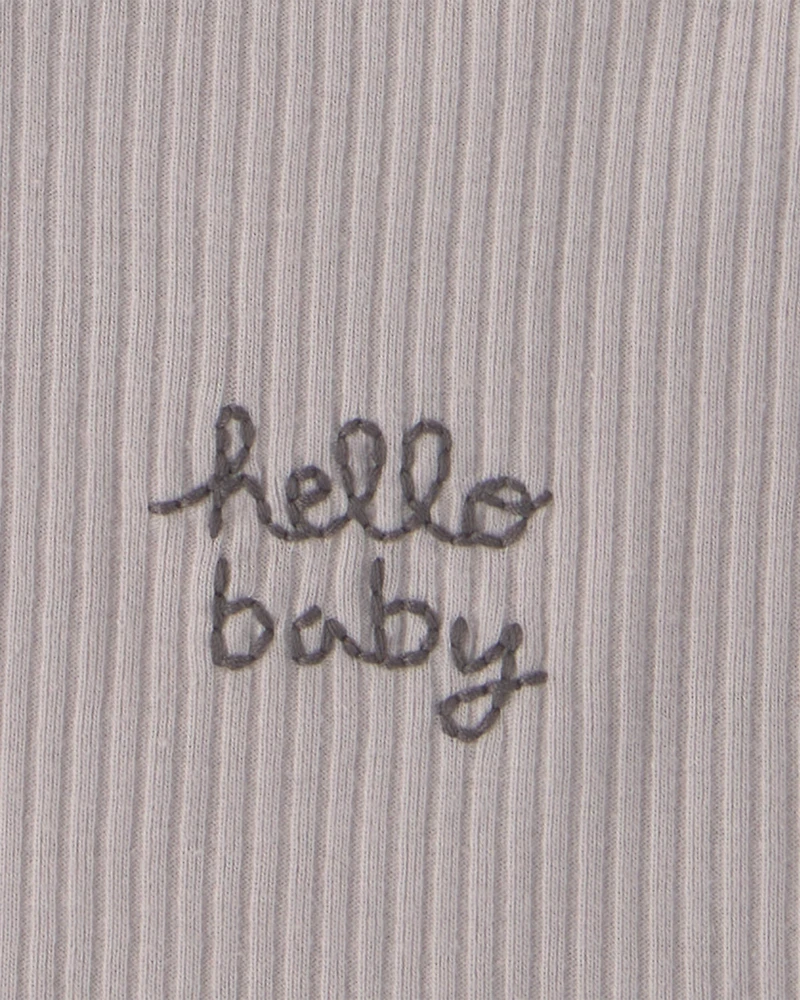 Baby 3-Pack 'Hello Baby' Bibs - Cream