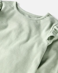 Girls 3-Pack Organic Cotton Flutter Long Sleeve Tees