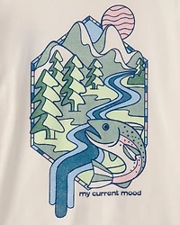Boys Landscape Long-Sleeve Graphic Tee - Ivory