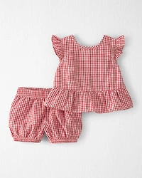 Baby Girl 3-Piece Gingham Set Made with Organic Cotton