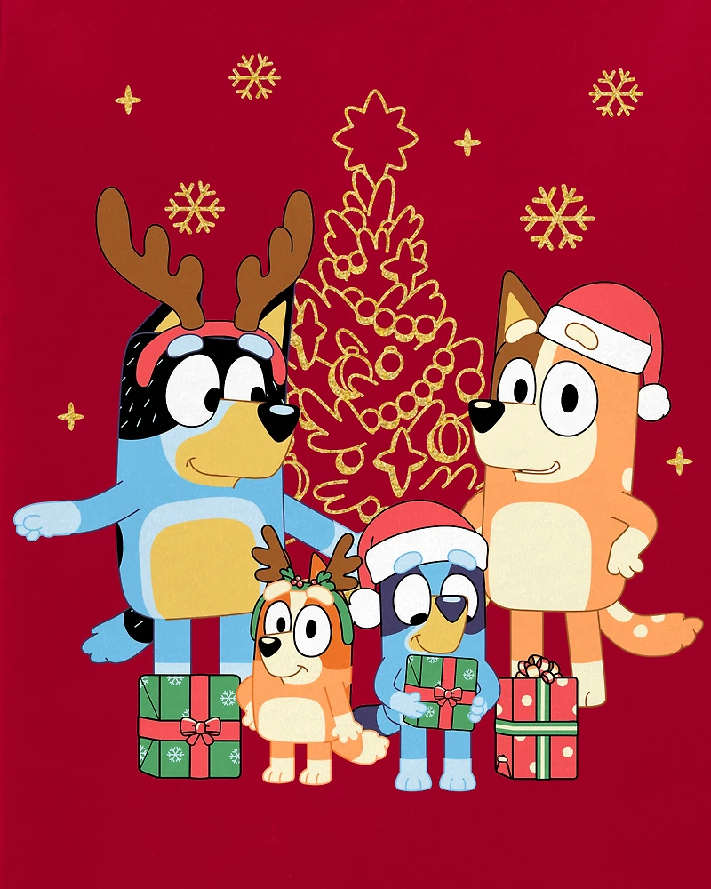 Toddler Girl Christmas Bluey™ Long-Sleeve Graphic Tee - Red