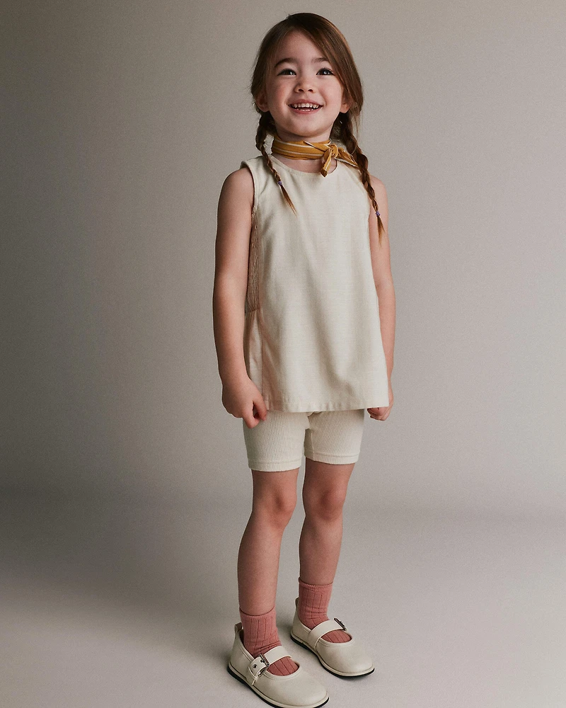 Toddler Girl Smocked Top - Cream