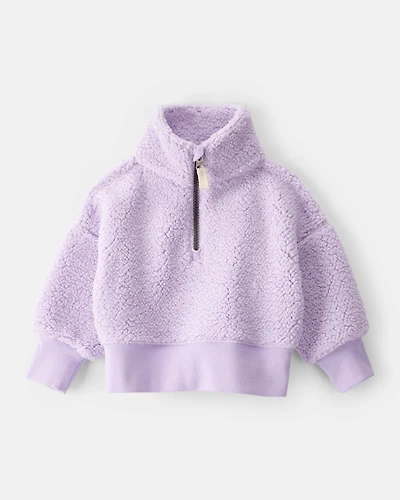Baby Girl DayDream Fleece Quarter-Zip Pullover Sweatshirt - Purple