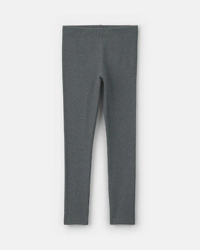 Girls Pull-On Stretch Rib Leggings - Grey