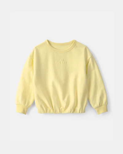 Toddler Girl 'I Am The Vibe' French Terry Pullover Sweatshirt - Yellow