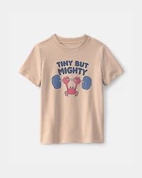 Toddler Boy 'Tiny But Mighty' Graphic Tee - Tan