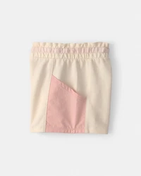 Toddler Girl French Terry Shorts - Pink/Ivory