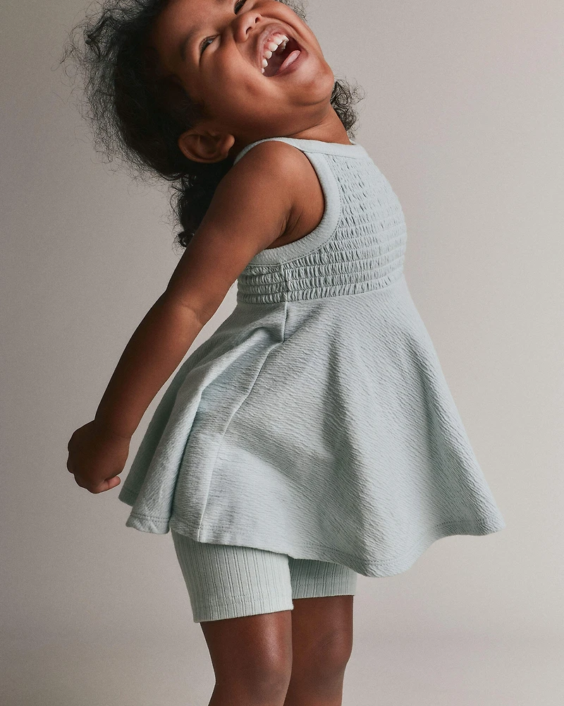 Toddler Girl Brooklyn Bike Shorts - Light Blue