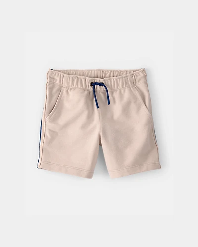 Toddler Boy Striped French Terry Shorts - Khaki/Blue