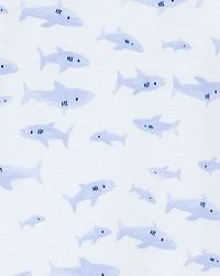 Toddler Boy 1-Piece Shark 100% Snug Fit Cotton Footie Pyjamas