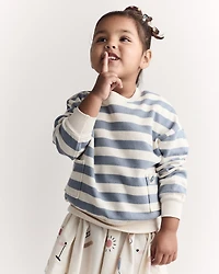 Toddler Striped Otter Sweatshirt™ with Pockets - Blue/Cream